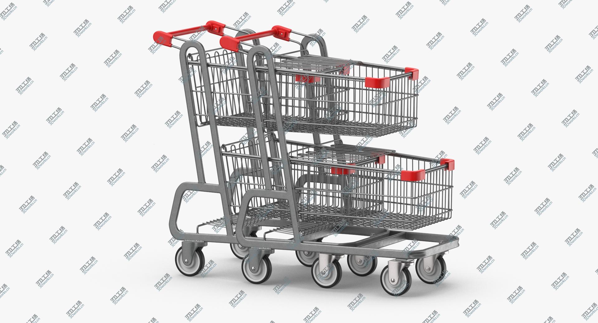 images/goods_img/2021040162/Metal Shopping Carts 02 Row of 2 3D model/2.jpg